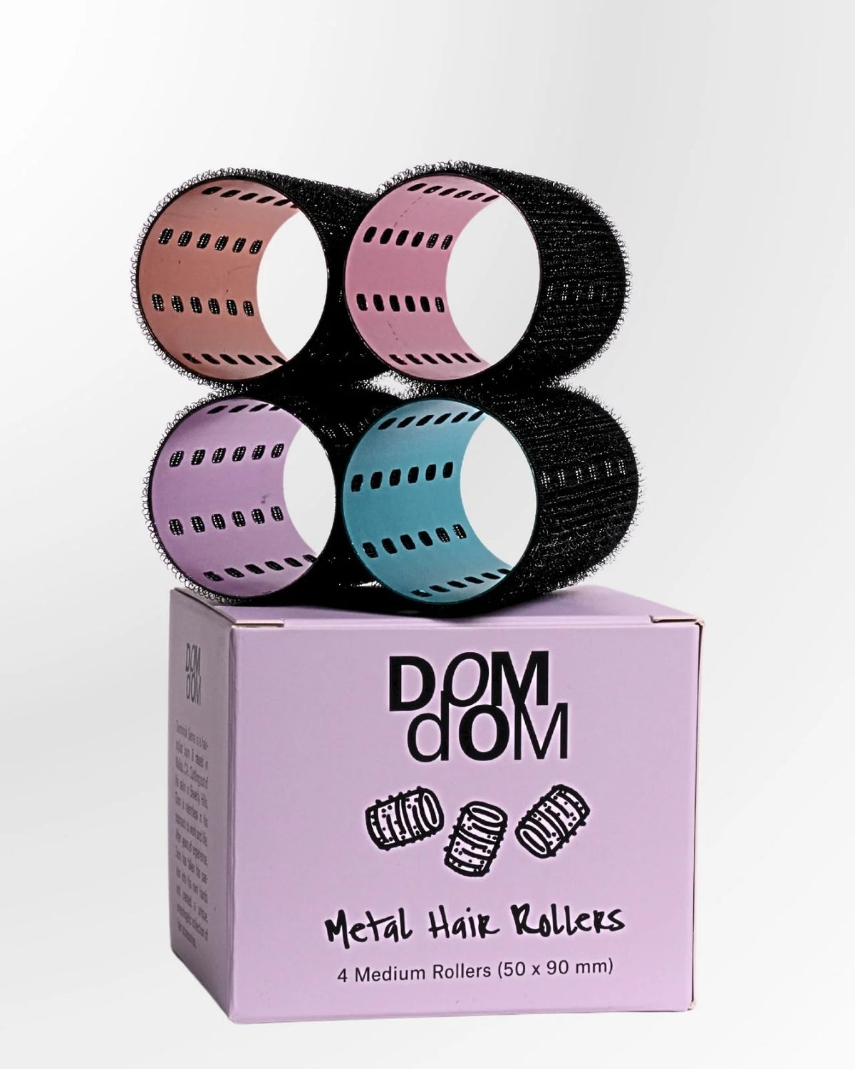 Dom Dom: 4 - MEDIUM Metal Hair Rollers w/o clips